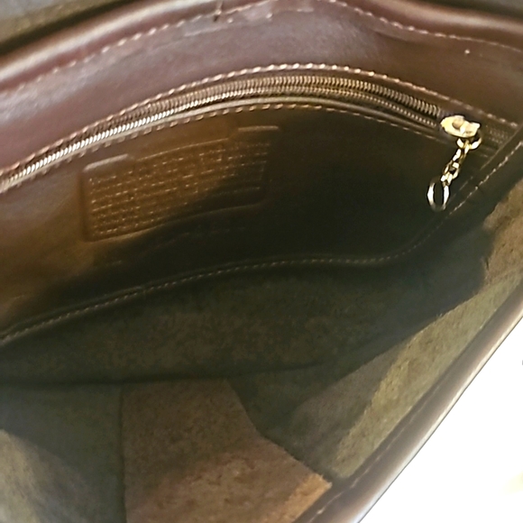 COACH Equestrian Slim Bucket Bag, 9801 Leather, Chocolate, Flap & Snap - Picture 5 of 8